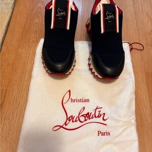 Christian Louboutin Black and Red Sneakers